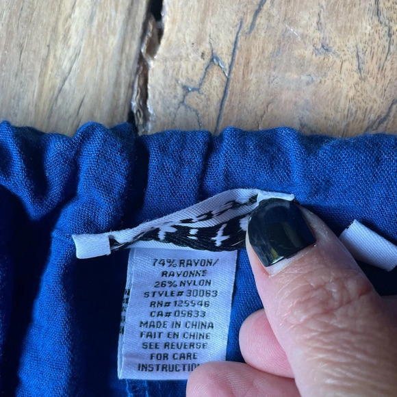 Habitat Women’s Rayon Pants Size Large Blue with Pockets & Front Seam Detail - Picture 7 of 11